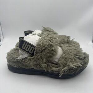UGG Oh Yeah Slides Shoes Womens Size 8 Platform Fluffy Slingback Sandals‎ Cozy